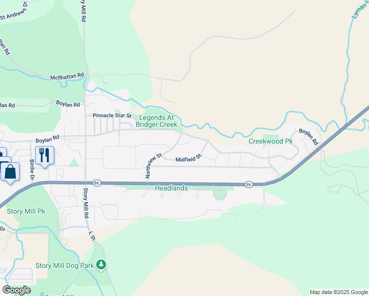 map of restaurants, bars, coffee shops, grocery stores, and more near 1736 Medicine Wheel Lane in Bozeman