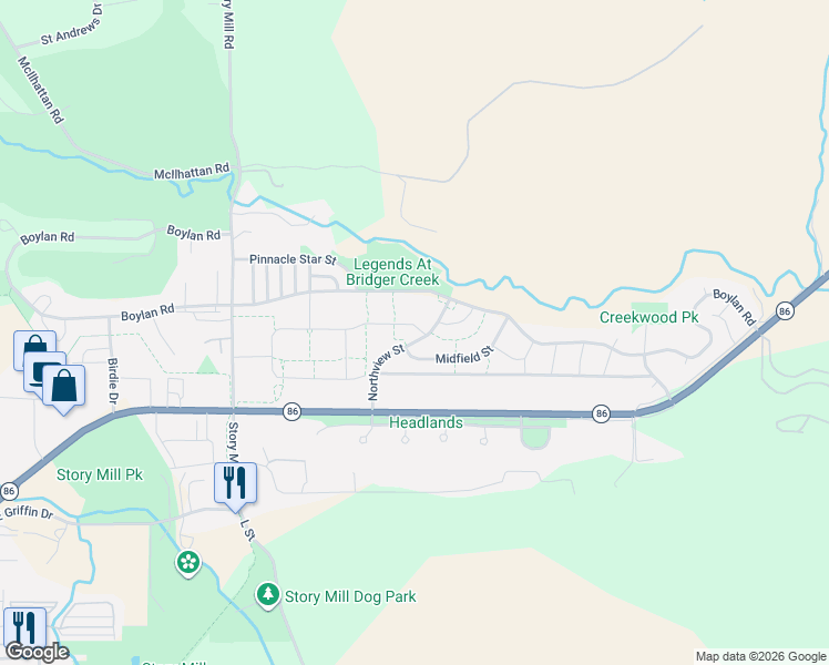 map of restaurants, bars, coffee shops, grocery stores, and more near 2497 Northview Street in Bozeman