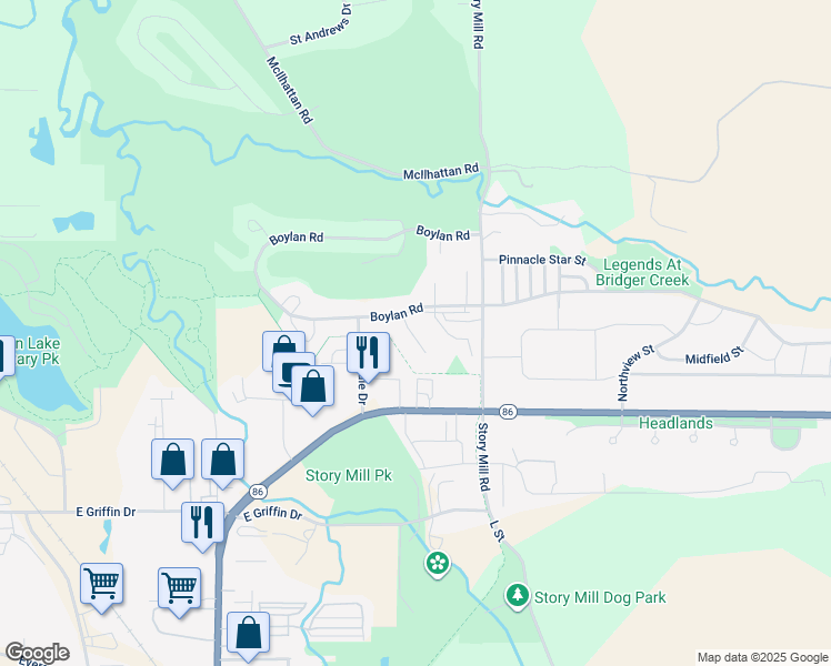 map of restaurants, bars, coffee shops, grocery stores, and more near 2416 Par Court in Bozeman