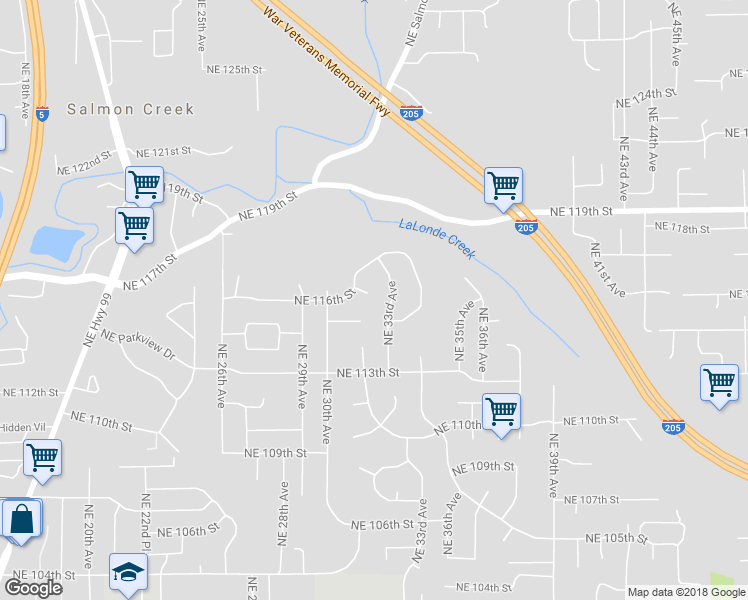 map of restaurants, bars, coffee shops, grocery stores, and more near 11502 Northeast 32nd Court in Vancouver