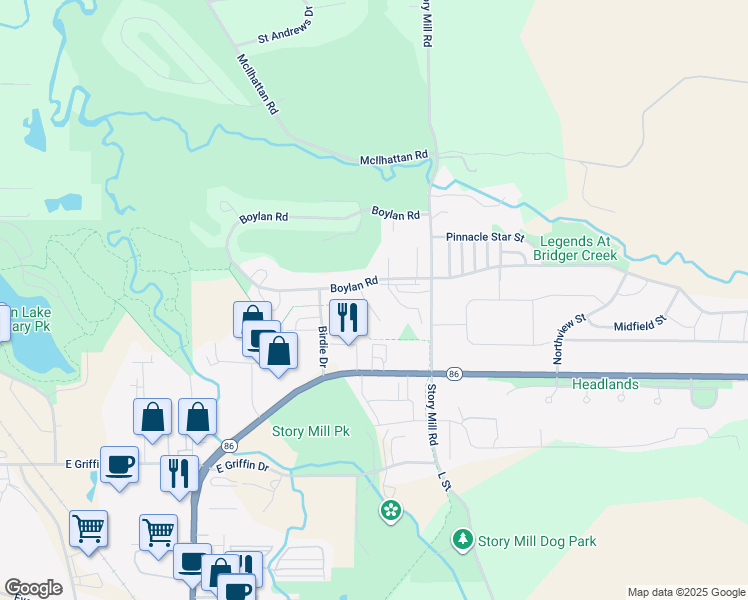 map of restaurants, bars, coffee shops, grocery stores, and more near 2416 Par Court in Bozeman