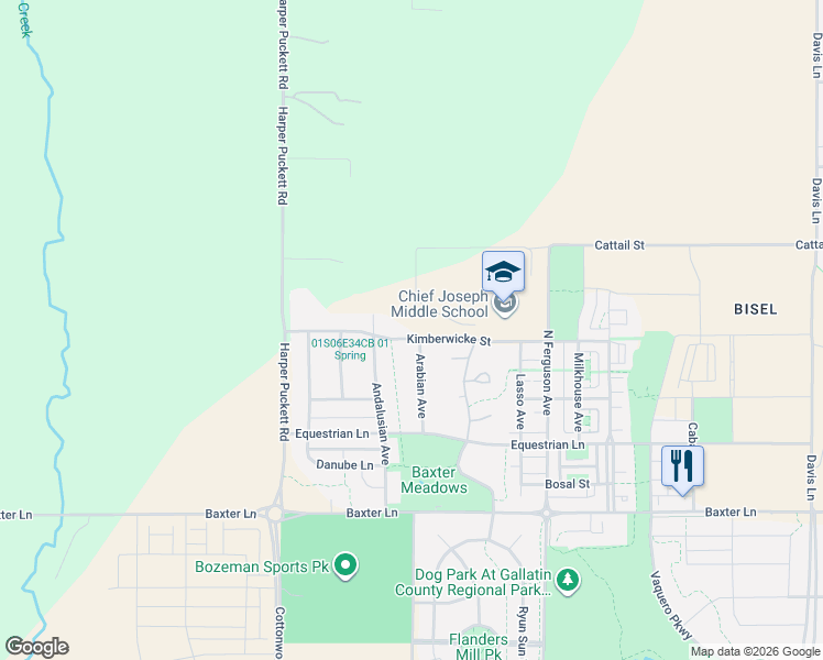 map of restaurants, bars, coffee shops, grocery stores, and more near 2481 Arabian Avenue in Bozeman