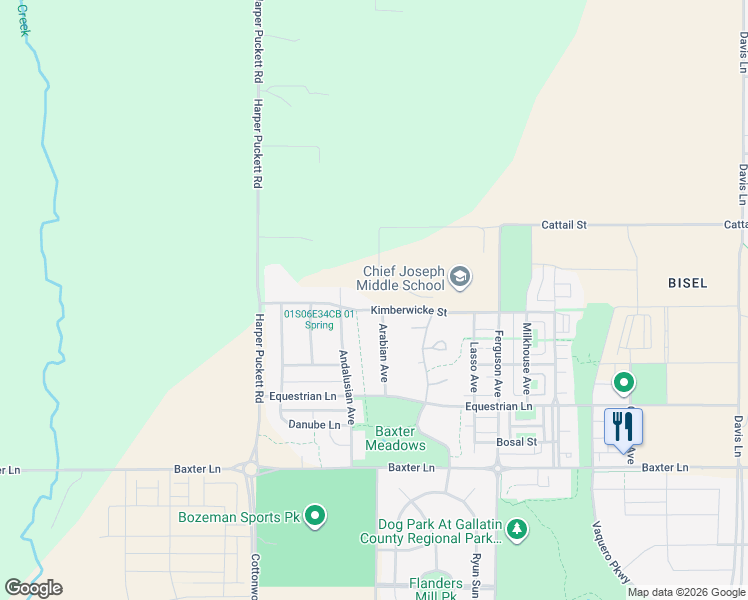 map of restaurants, bars, coffee shops, grocery stores, and more near 2481 Arabian Avenue in Bozeman