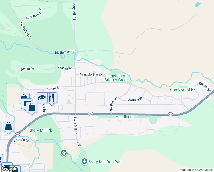 map of restaurants, bars, coffee shops, grocery stores, and more near 1394 Boylan Road in Bozeman