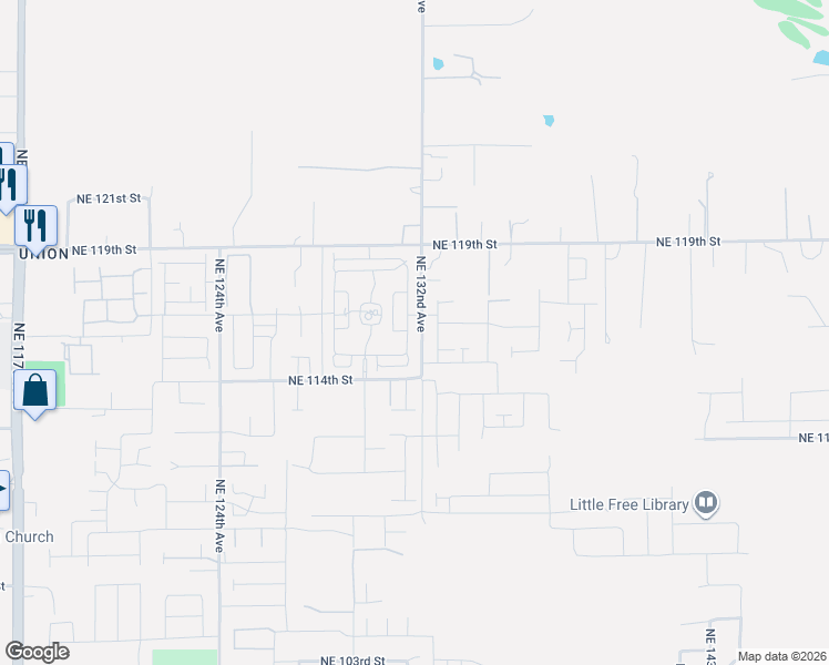 map of restaurants, bars, coffee shops, grocery stores, and more near 11517 Northeast 131st Place in Vancouver