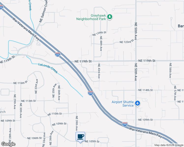 map of restaurants, bars, coffee shops, grocery stores, and more near 4113 Northeast 117th Street in Vancouver