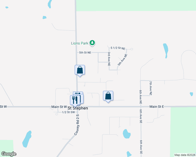 map of restaurants, bars, coffee shops, grocery stores, and more near 302 2nd Avenue in Saint Stephen