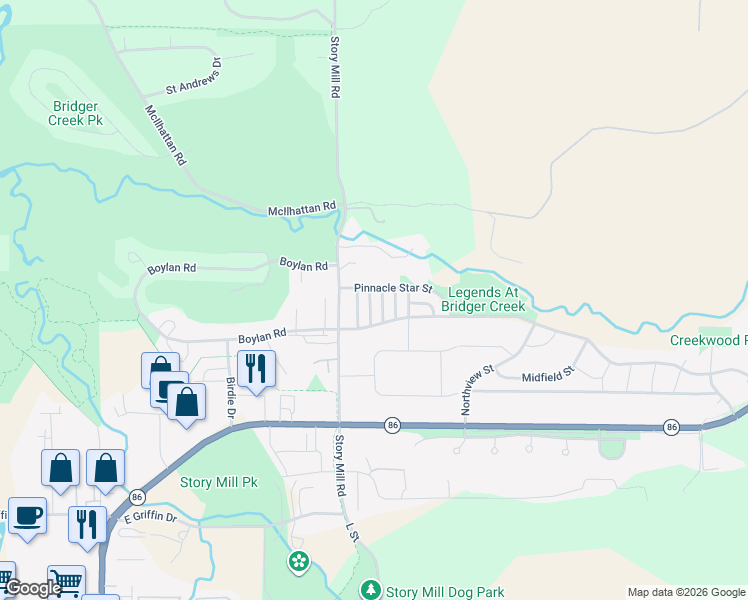 map of restaurants, bars, coffee shops, grocery stores, and more near 2563 Maiden Star Lane in Bozeman