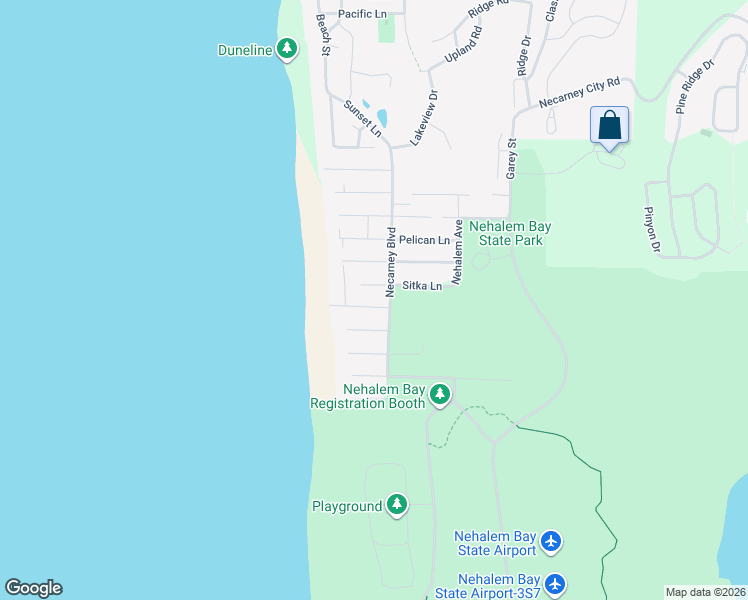 map of restaurants, bars, coffee shops, grocery stores, and more near 8940 Ocean Crest Lane in Manzanita