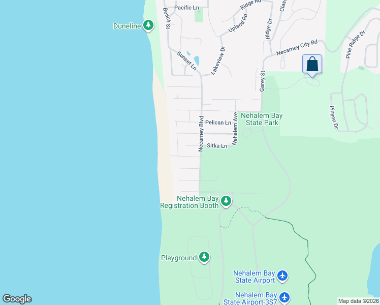 map of restaurants, bars, coffee shops, grocery stores, and more near 8940 Ocean Crest Lane in Manzanita
