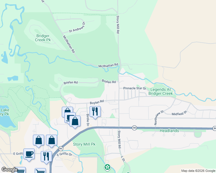 map of restaurants, bars, coffee shops, grocery stores, and more near 2514 Putter Court in Bozeman