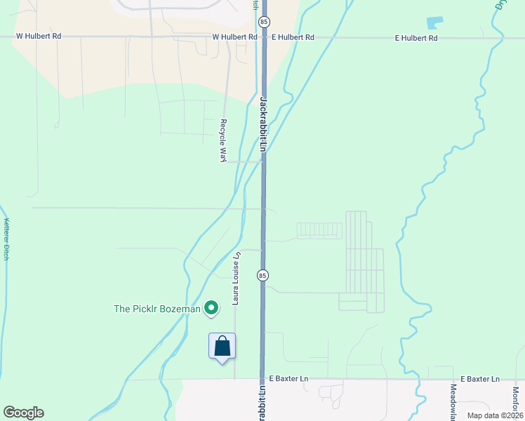 map of restaurants, bars, coffee shops, grocery stores, and more near 2520 Jackrabbit Lane in Bozeman