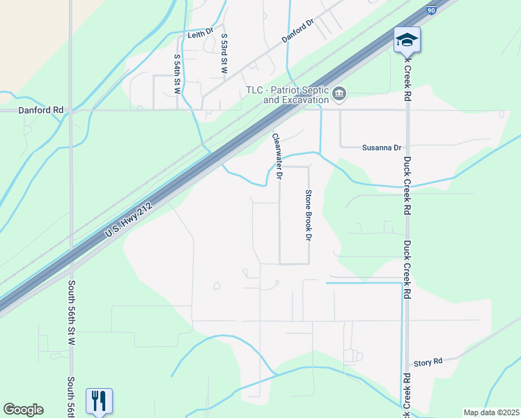 map of restaurants, bars, coffee shops, grocery stores, and more near 9119 Waterloo Drive in Billings
