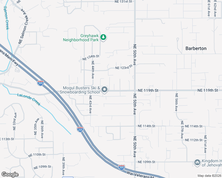 map of restaurants, bars, coffee shops, grocery stores, and more near 4612 Northeast 119th Street in Vancouver