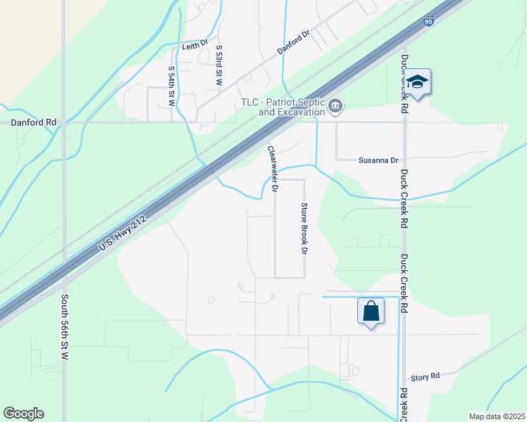 map of restaurants, bars, coffee shops, grocery stores, and more near 9119 Waterloo Drive in Billings