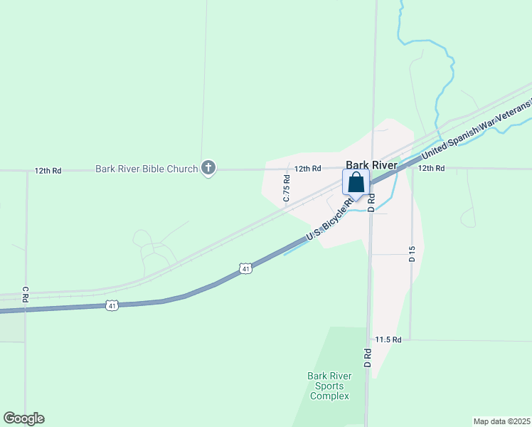 map of restaurants, bars, coffee shops, grocery stores, and more near 900-1198 Old U.S. 41 in Bark River