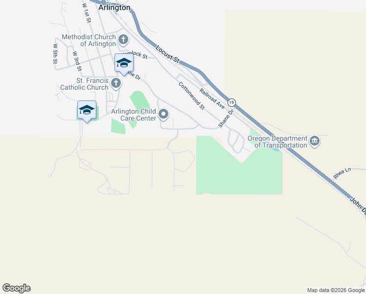 map of restaurants, bars, coffee shops, grocery stores, and more near 1225 Fairway Loop in Arlington