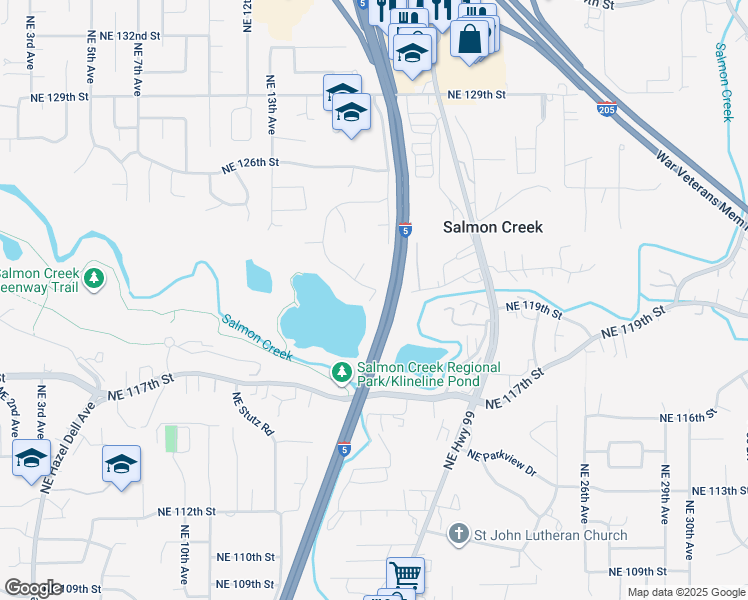map of restaurants, bars, coffee shops, grocery stores, and more near 12029 Northeast Plantation Road in Vancouver