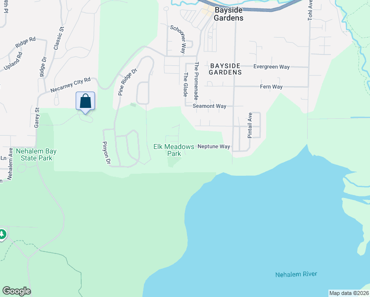 map of restaurants, bars, coffee shops, grocery stores, and more near 34725 Neptune Court in Nehalem