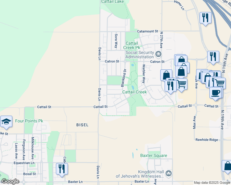map of restaurants, bars, coffee shops, grocery stores, and more near 3121 Catkin Lane in Bozeman
