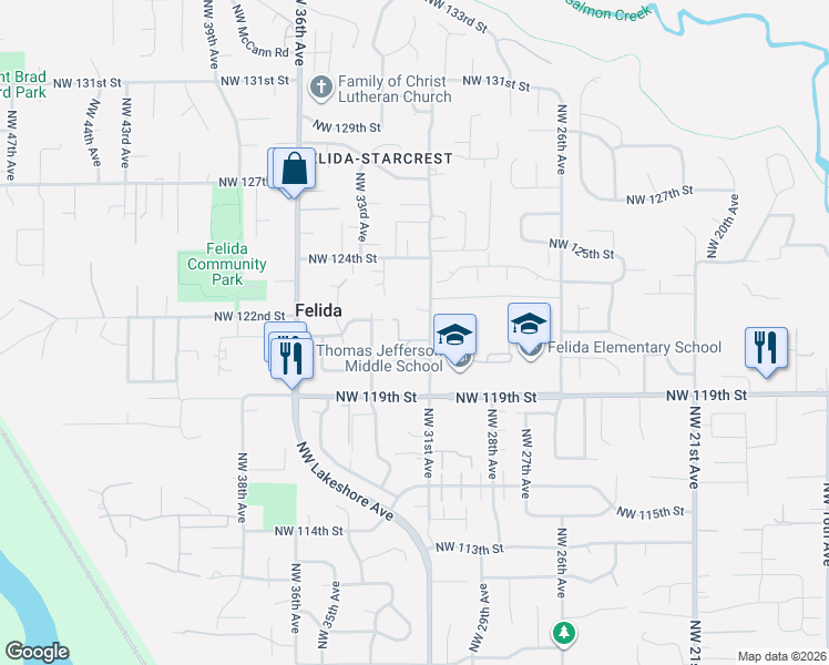 map of restaurants, bars, coffee shops, grocery stores, and more near 12112 Northwest 31st Avenue in Vancouver