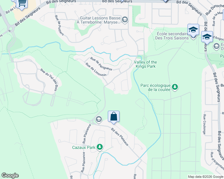 map of restaurants, bars, coffee shops, grocery stores, and more near 1043 Rue d'Auvergne in Terrebonne