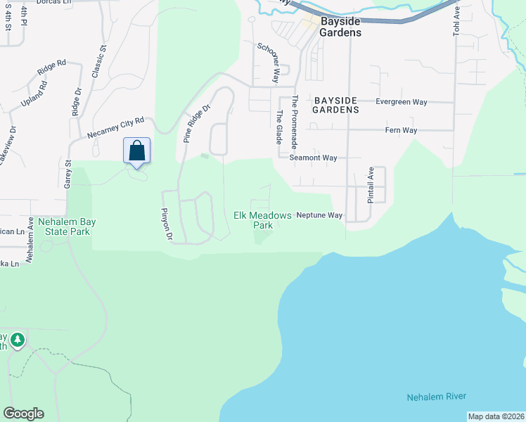 map of restaurants, bars, coffee shops, grocery stores, and more near 10680 Neptune Way in Nehalem