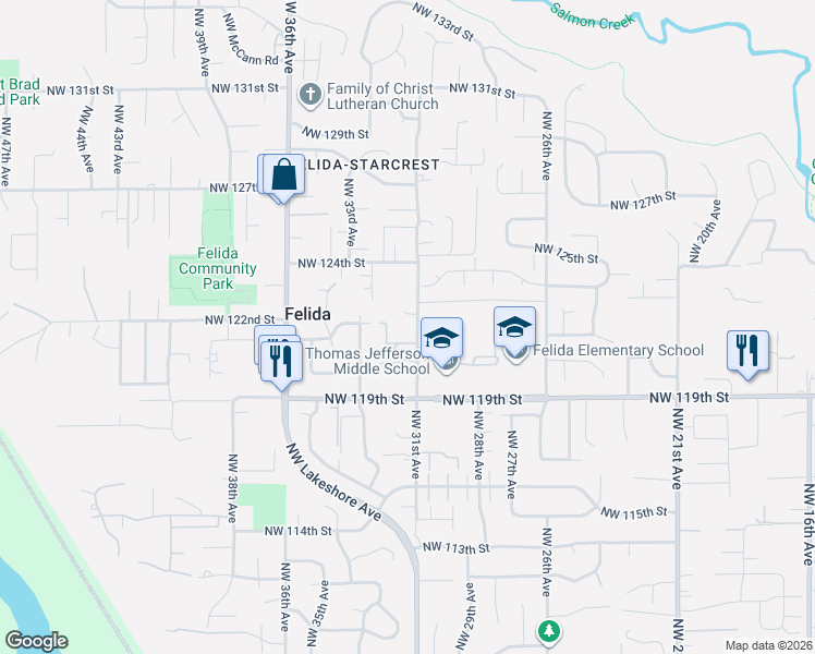 map of restaurants, bars, coffee shops, grocery stores, and more near 12112 Northwest 31st Avenue in Vancouver