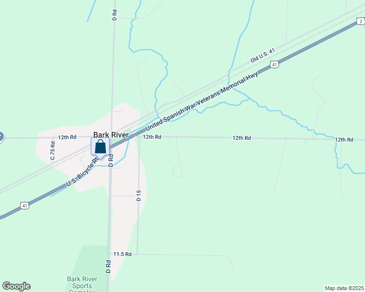 map of restaurants, bars, coffee shops, grocery stores, and more near 1361-1543 12th Rd in Bark River