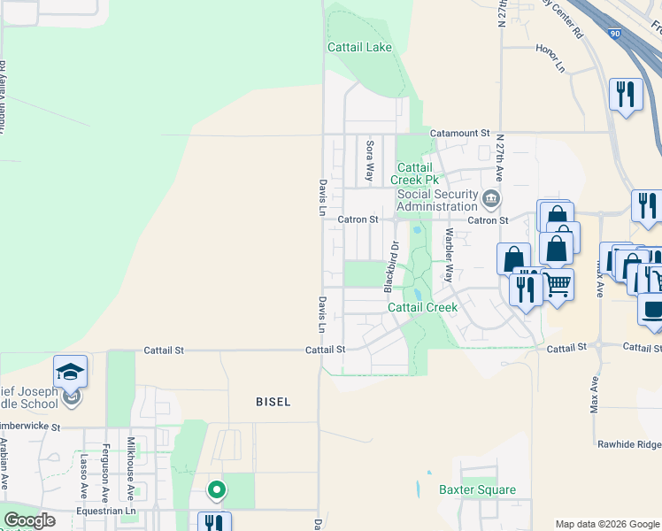 map of restaurants, bars, coffee shops, grocery stores, and more near 3067 Fen Way in Bozeman