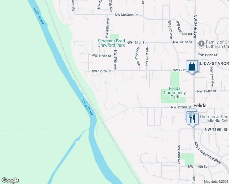 map of restaurants, bars, coffee shops, grocery stores, and more near 12404 Northwest 47th Avenue in Vancouver