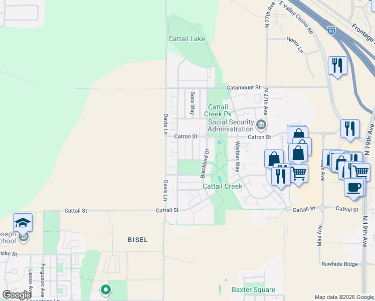 map of restaurants, bars, coffee shops, grocery stores, and more near 3072 Fen Way in Bozeman