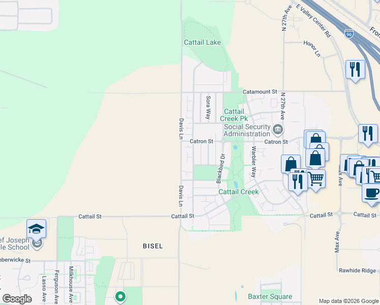 map of restaurants, bars, coffee shops, grocery stores, and more near 3067 Fen Way in Bozeman