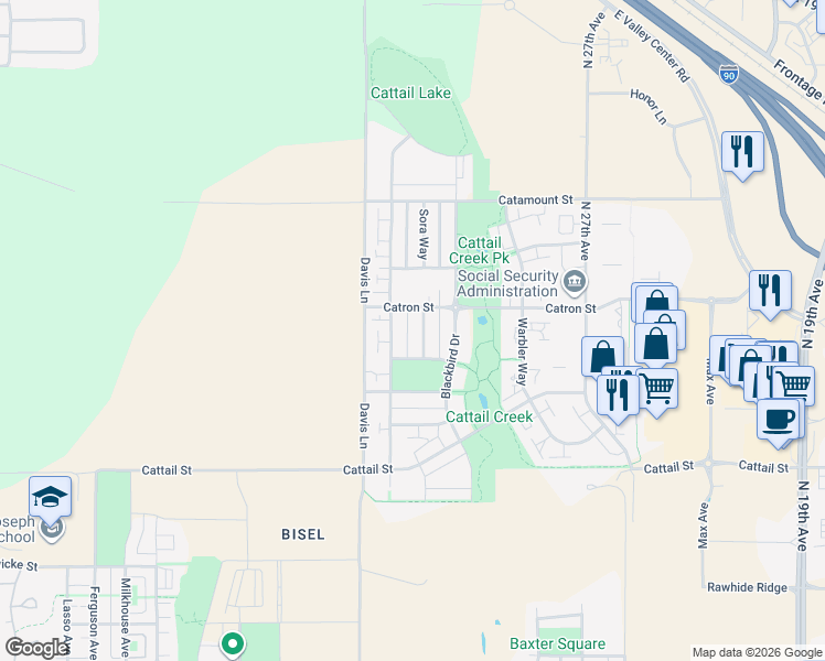 map of restaurants, bars, coffee shops, grocery stores, and more near 3072 Fen Way in Bozeman