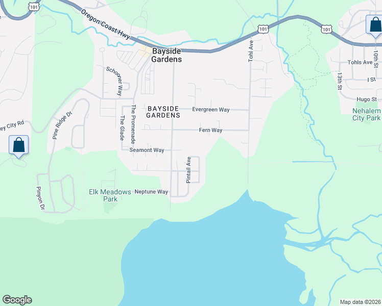 map of restaurants, bars, coffee shops, grocery stores, and more near 34130 Pintail Avenue in Nehalem