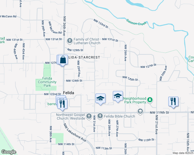 map of restaurants, bars, coffee shops, grocery stores, and more near 12413 Northwest 31st Avenue in Vancouver