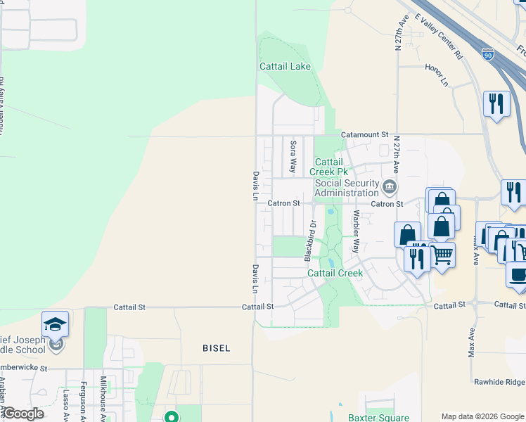 map of restaurants, bars, coffee shops, grocery stores, and more near 3067 Fen Way in Bozeman