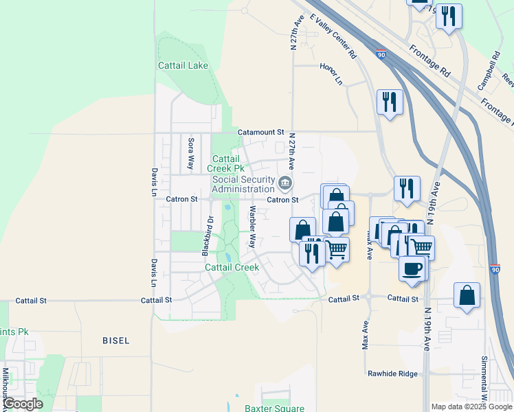 map of restaurants, bars, coffee shops, grocery stores, and more near 2777 Hamilton Ct in Bozeman