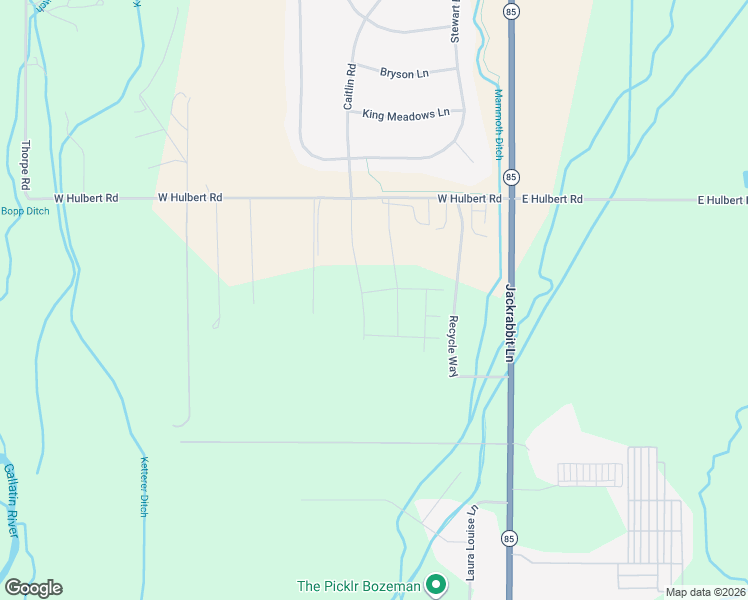 map of restaurants, bars, coffee shops, grocery stores, and more near 110 West Hulbert Road in Bozeman