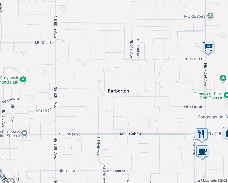 map of restaurants, bars, coffee shops, grocery stores, and more near 5807 Northeast 125th Circle in Vancouver