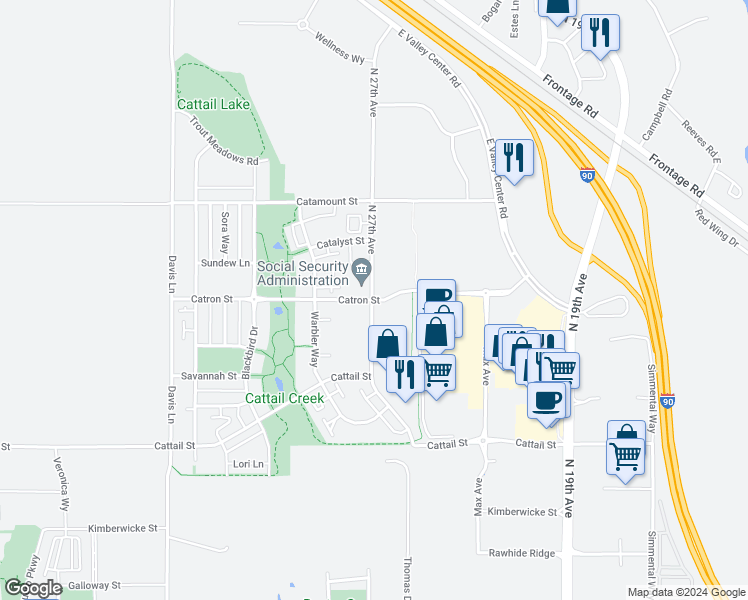 map of restaurants, bars, coffee shops, grocery stores, and more near 2683 Catron Street in Bozeman