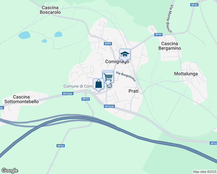 map of restaurants, bars, coffee shops, grocery stores, and more near 4 Vicolo Abbazia in Comignago