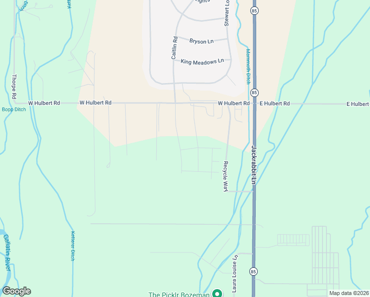 map of restaurants, bars, coffee shops, grocery stores, and more near 370 East Hulbert Road in Bozeman