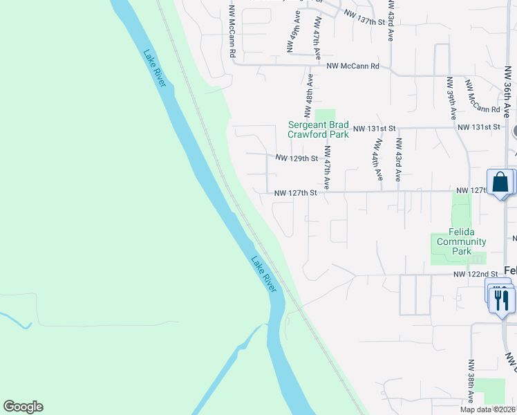map of restaurants, bars, coffee shops, grocery stores, and more near 5019 Northwest 127th Street in Vancouver