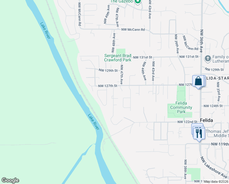 map of restaurants, bars, coffee shops, grocery stores, and more near 12407 Northwest 48th Court in Vancouver