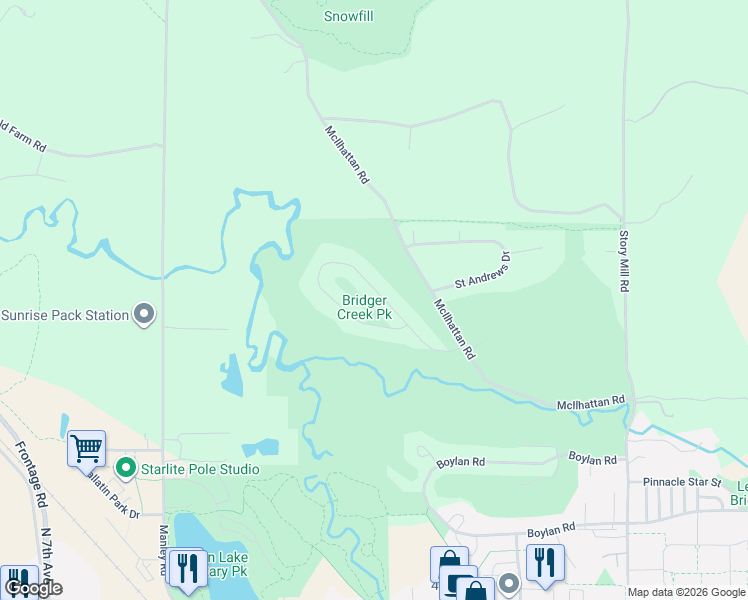 map of restaurants, bars, coffee shops, grocery stores, and more near 3115 Augusta Dr in Bozeman