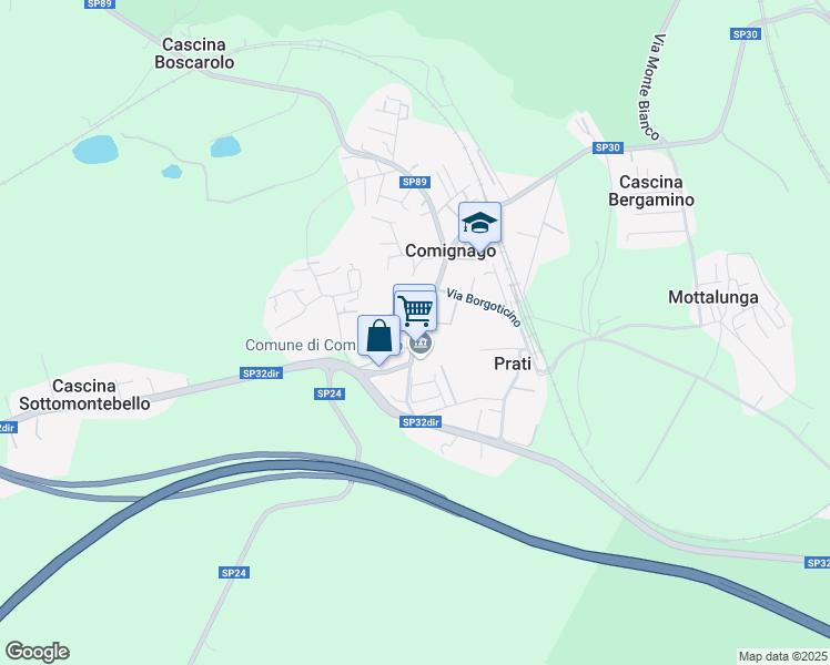 map of restaurants, bars, coffee shops, grocery stores, and more near 4 Vicolo Abbazia in Comignago