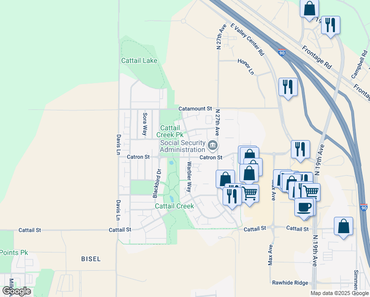 map of restaurants, bars, coffee shops, grocery stores, and more near 2831 Catron Street in Bozeman
