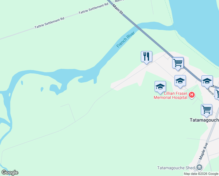 map of restaurants, bars, coffee shops, grocery stores, and more near 155 Lake Road in Tatamagouche