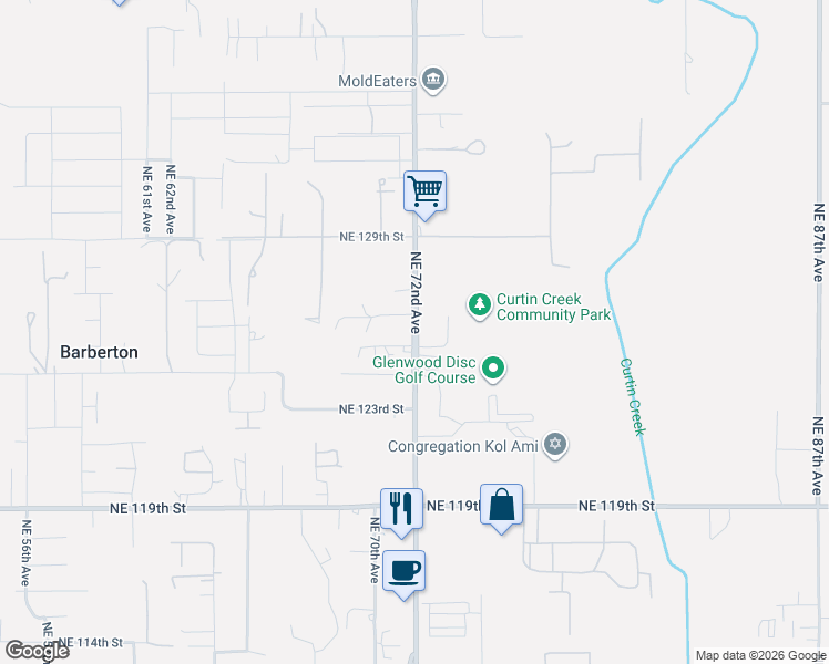 map of restaurants, bars, coffee shops, grocery stores, and more near 12592 Northeast 72nd Avenue in Vancouver
